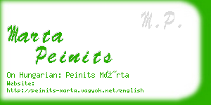 marta peinits business card